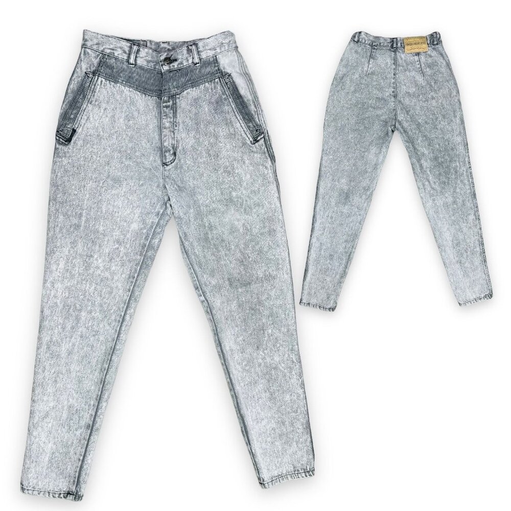 Vintage Squeeze 80s 90s Acid Wash Womens High Waist Rise Jeans 27"